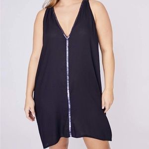 Black Sleeveless “Nicky” Dress w/Silver Beads